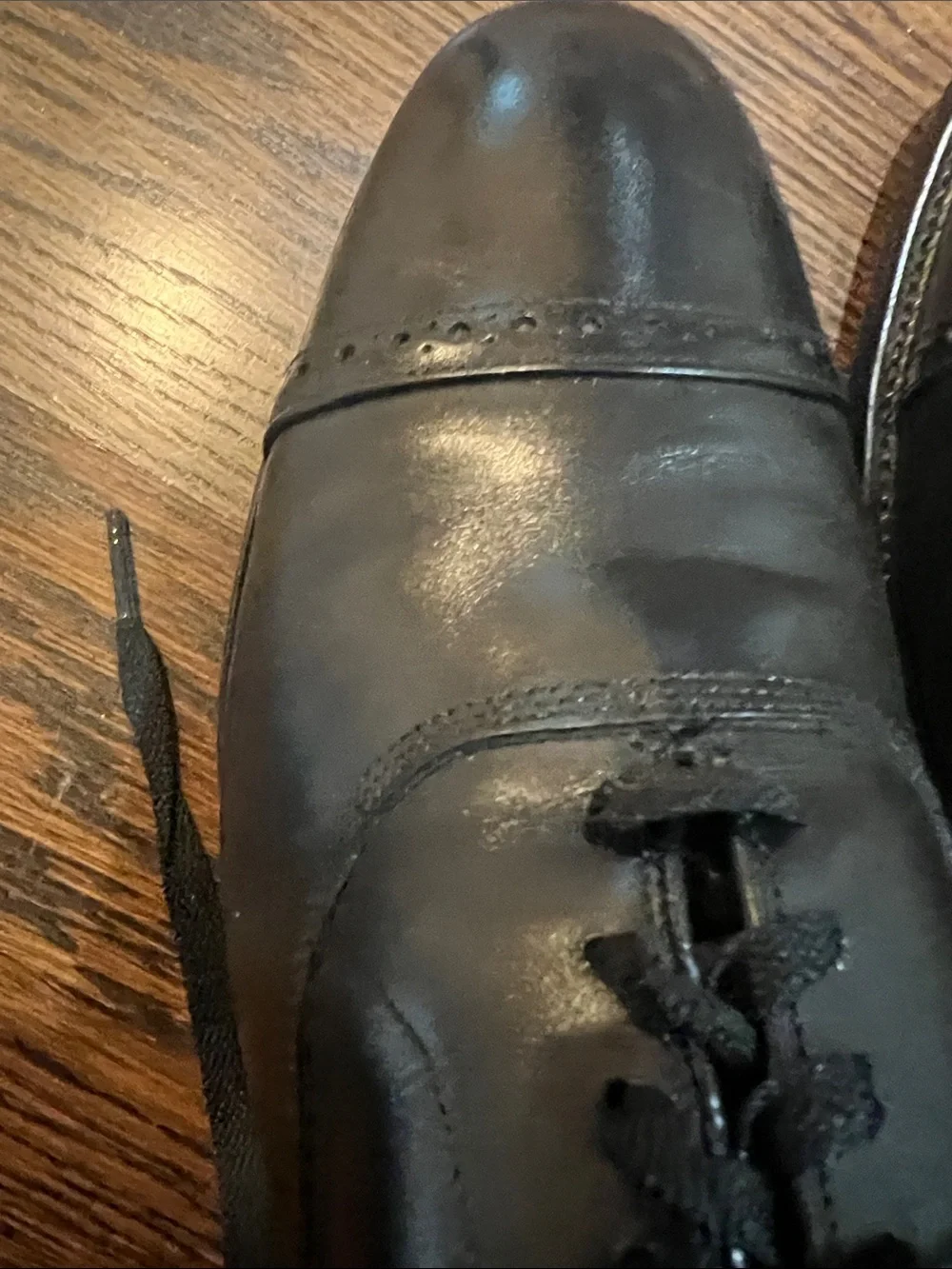Black Leather Men's Lace-Up Oxford Dress Shoes